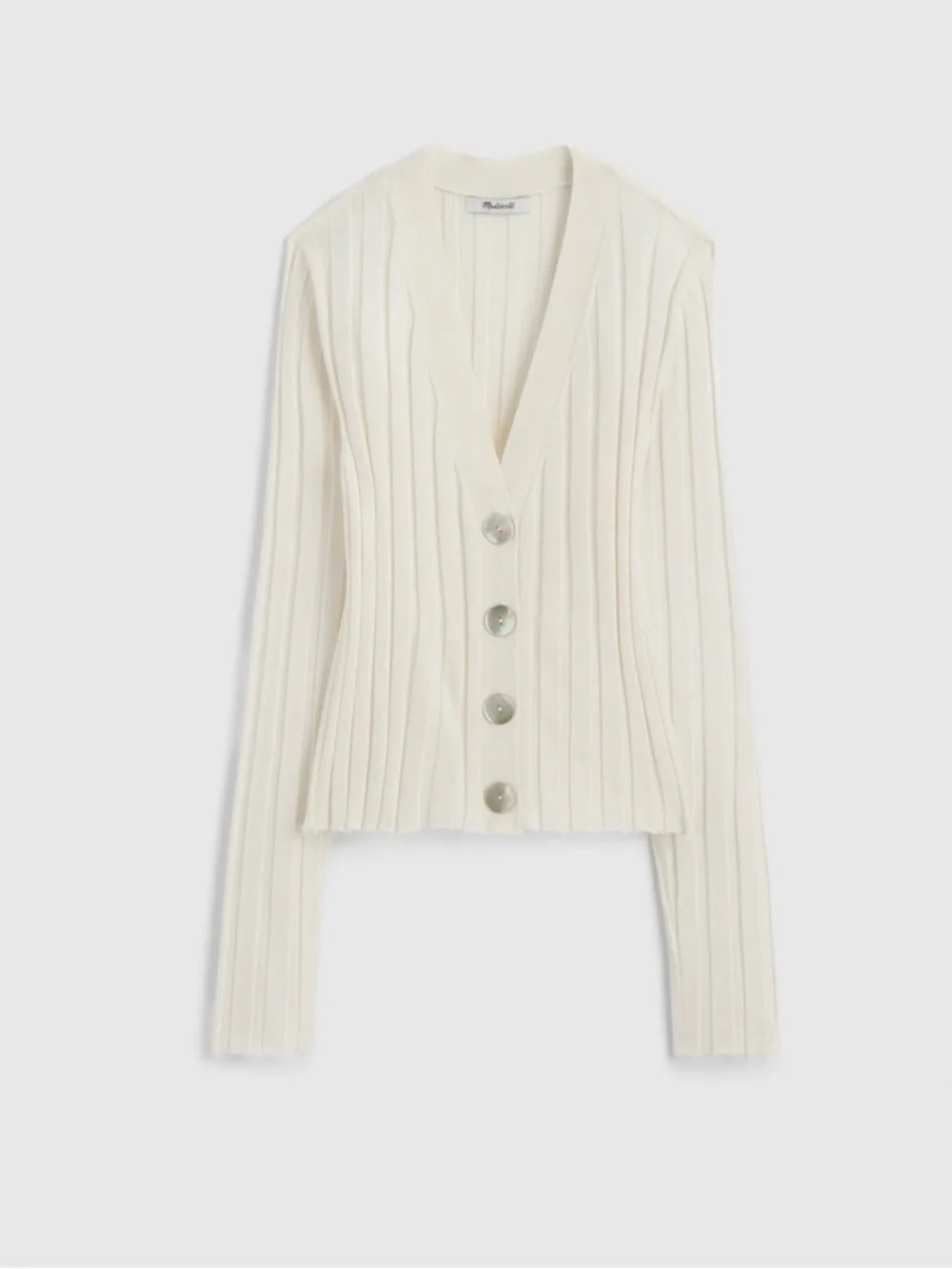 NWT MADEWELL Ribbed V-Neck Cardigan Sweater Merino Wool Silk XXL NW806 - Picture 4 of 14